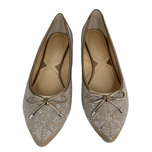 Adrienne Vittadini Bailean Flats 9.5M Gold Studded - Picture 2 of 9